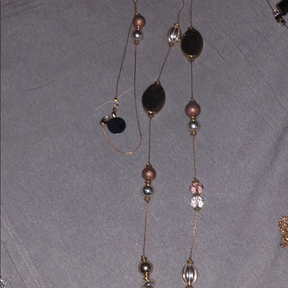 Gold Brown necklace long